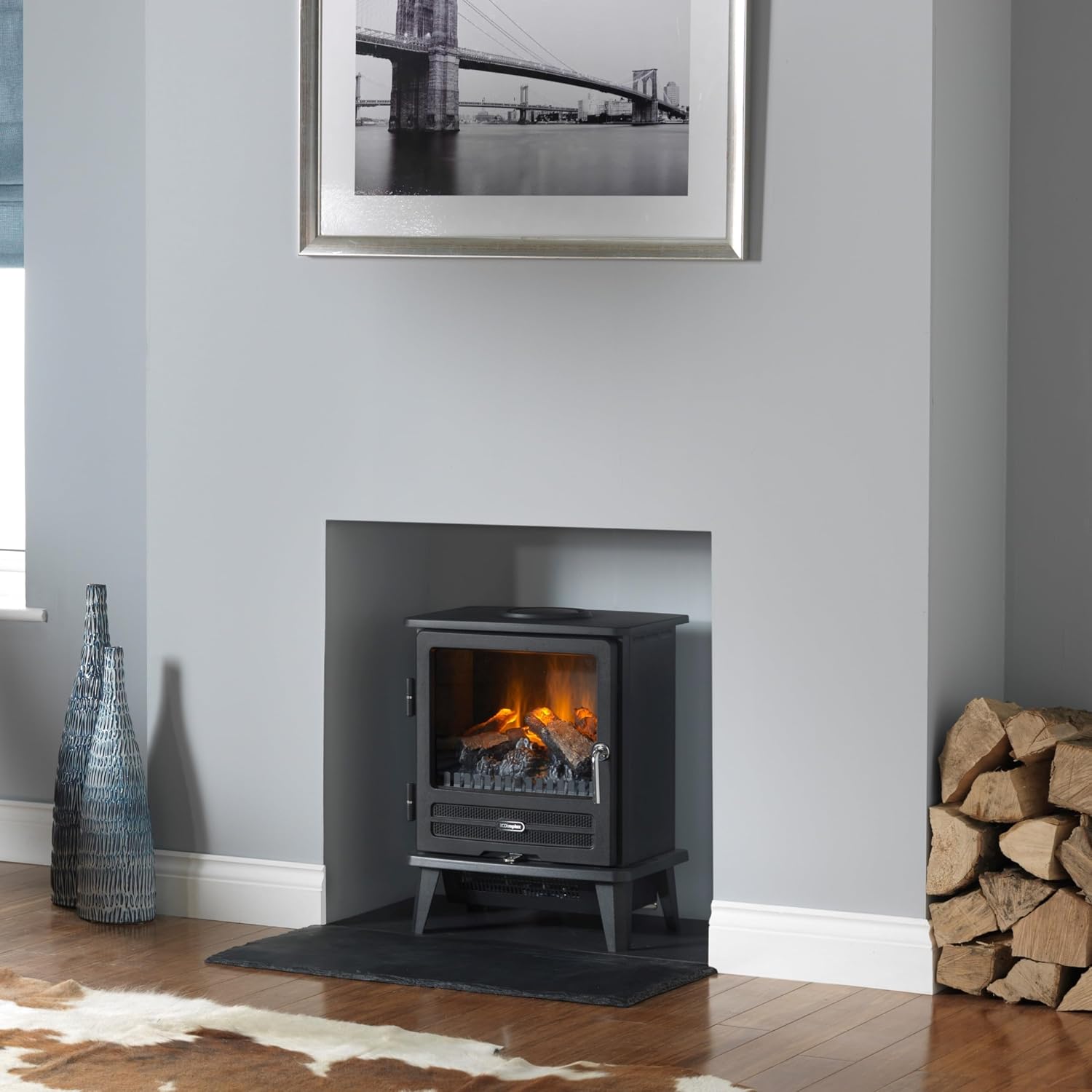 Willowbrook Optimyst Water Vapour Electric Stove, 2kW - Black Willowbrook Optimyst Stove