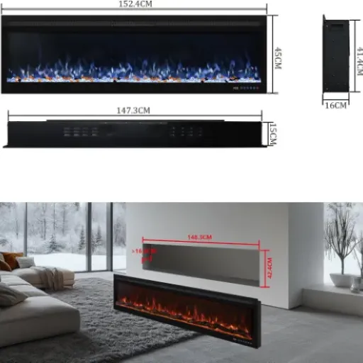 Oxhark Flame 60" Electric Fireplace Review: Big wall fire, small hassle