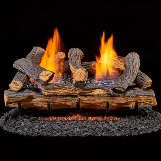 Ventless Liquid Propane Gas Log Set - 24 in - Split Oak, 33,000 BTU, Remote Control - Model# DLS-L24R-1 Propane 24 Inch