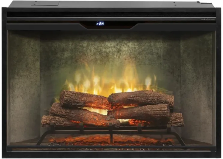 Revillusion 36-inch Built-In Firebox with Glass Pane and Plug Kit, Weathered Concrete (RBF36WC-KIT)