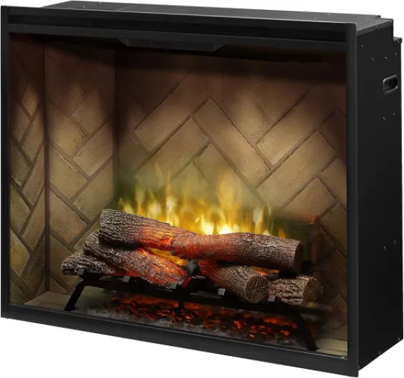 Dimplex Revillusion® 36" Portrait Built-in Firebox (Model: RBF36P), 4435/6739/8786 BTU, 120/208/240 Volt, 1375/1975/2575 Watt, Herringbone