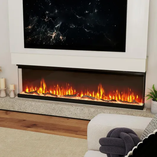 60 Inches 3-Sided Electric Fireplace Insert, 750W/1200W Recessed Fire Places Heater with 12 Flame Colors, 5 Brightness, 8H Timer & Overheat Protection and Remote Control (60 inches)