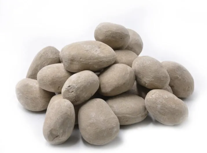 24pcs Light Weight Ceramic Fiber Pebble Stones for Indoor, Gas Inserts, Ventless, Vent Free, Electric, Outdoor Fireplaces and Fire Pits - Beige 24pcs, Beige