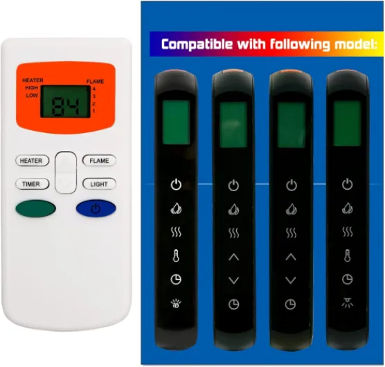 Replacement Remote Control for HHT Simplifire Electric Fireplace SF-ALL40-BK SF-ALL48-BK SF-ALL60-BK SF-ALL84-BK SF-ALLP50-BK SF-ALLP60-BK SF-ALLP72-BK SF-SC43-BK SF-SC55-BK SF-SC78-BK