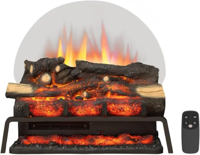LegendFlame 23" W Free Standing Electric Fireplace Log Set (EF290), Fireplace Insert, Heater 750W/1500W, Crackling Sound, Remote Control Nora 23" Oak