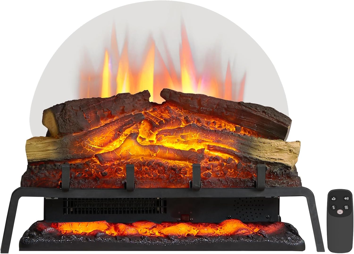 LegendFlame 25" W Free Standing Electric Fireplace Log Set (EF484), Fireplace Insert, Heater 750W/1500W, Crackling Sound, Remote Control… Nora 25" Oak