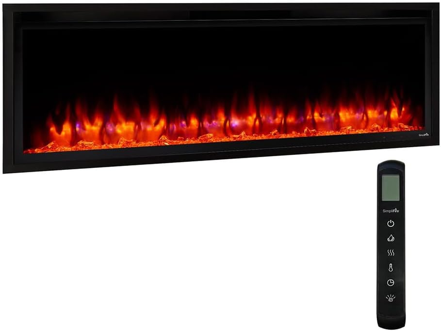 50-Inch Allusion Platinum Linear Electric Fireplace (SF-ALLP50-BK) 50-Inch Black