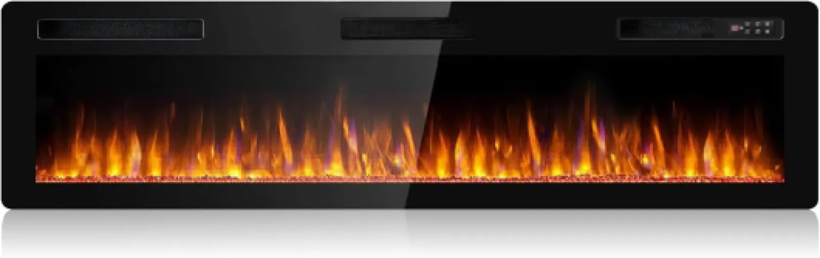 72 inch Ultra-Thin Silence Linear Electric Fireplace, Recessed Wall Mounted Fireplace, Fit for 2 x 4 and 2 x 6 Stud, 12 Adjustable Flame Color & Speed,Touch Screen Remote Control with 8h Timer 72inch