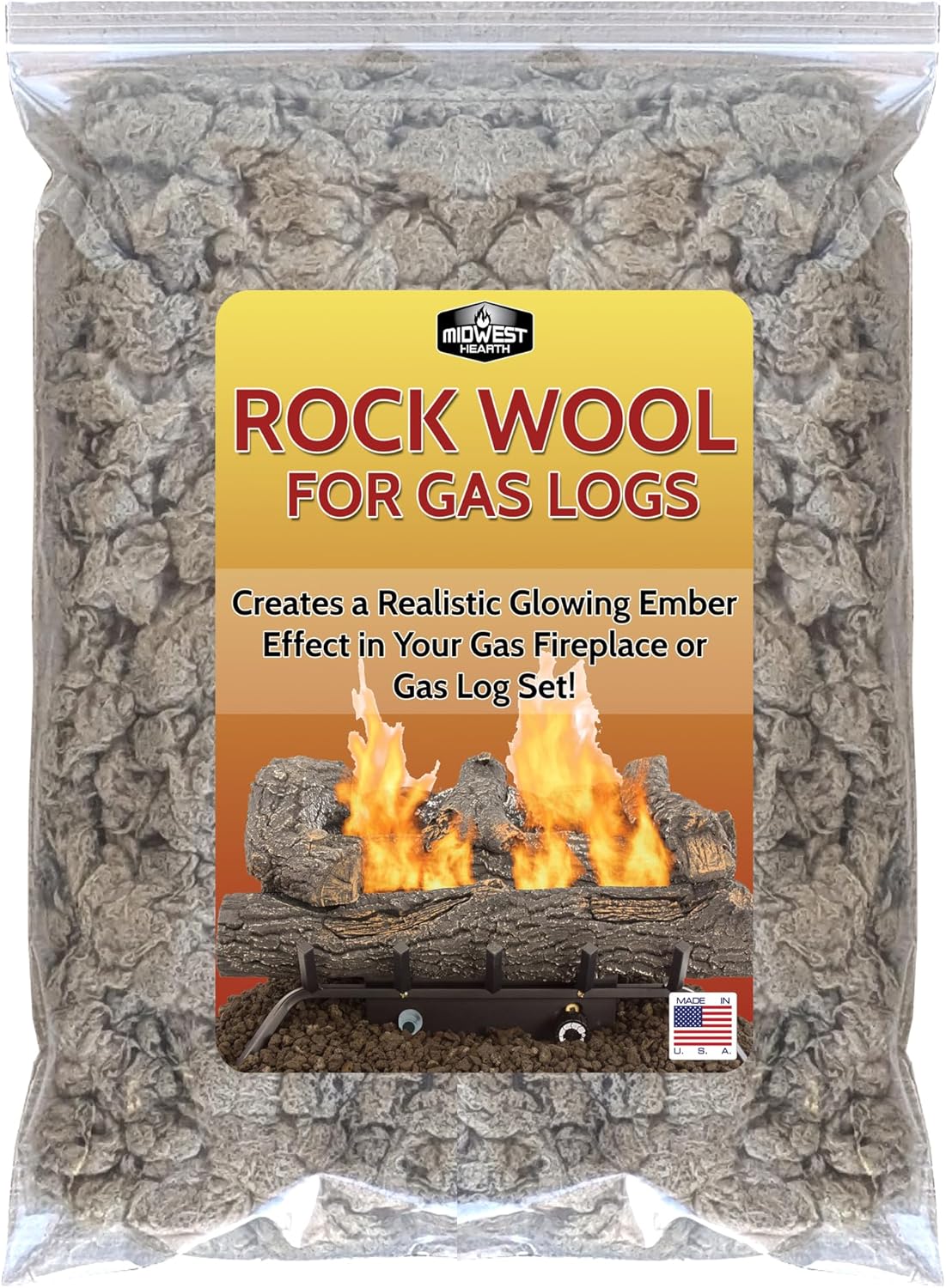 Rock Wool for Gas Log - 6 oz - Bag 6-oz