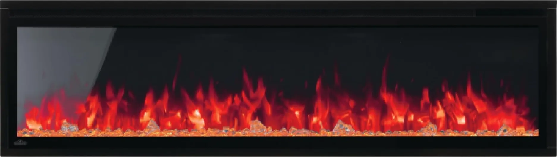 Entice 60 - NEFL60CFH - Wall Hanging Electric Fireplace, 60-in, Black, Glass Front, Glass Crystal Ember Bed, Multiple Flame Colors, Remote Included 60" Black