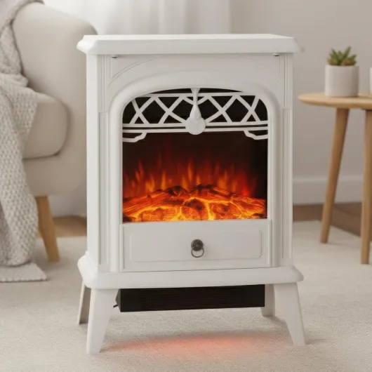 22" Freestanding Electric Fireplace Stove, Electric Fireplace Heater, Fire Place with Realistic Flame, Realistic Logs, Overheating Safety Protection, 750W/1500W, for Living Room, Bedroom