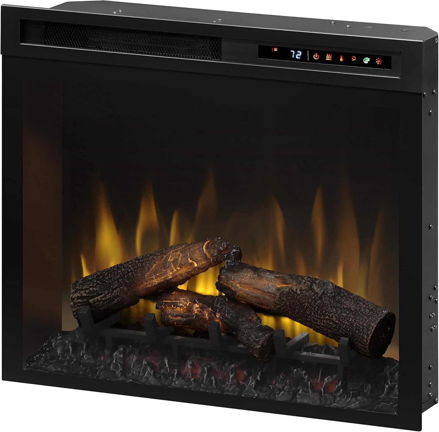 28 Inch Built-in Electric Fireplace - Multi-Fire XHD Firebox with Logs and Realistic Multi-Color Flames - Model: XHD28L 28" Firebox With Logs