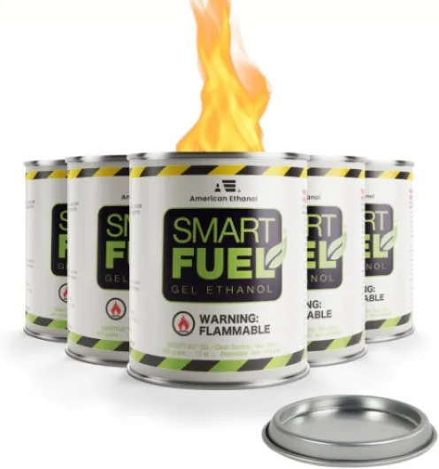Smart Fuel Bioethanol Gel Fuel Cans – Clean-Burning Bio Ethanol Fireplace Fuel for Indoor & Outdoor Fire Pit, Fireplaces & Tabletop Fire Features – 3 Hour Burn Time – 6 Pack