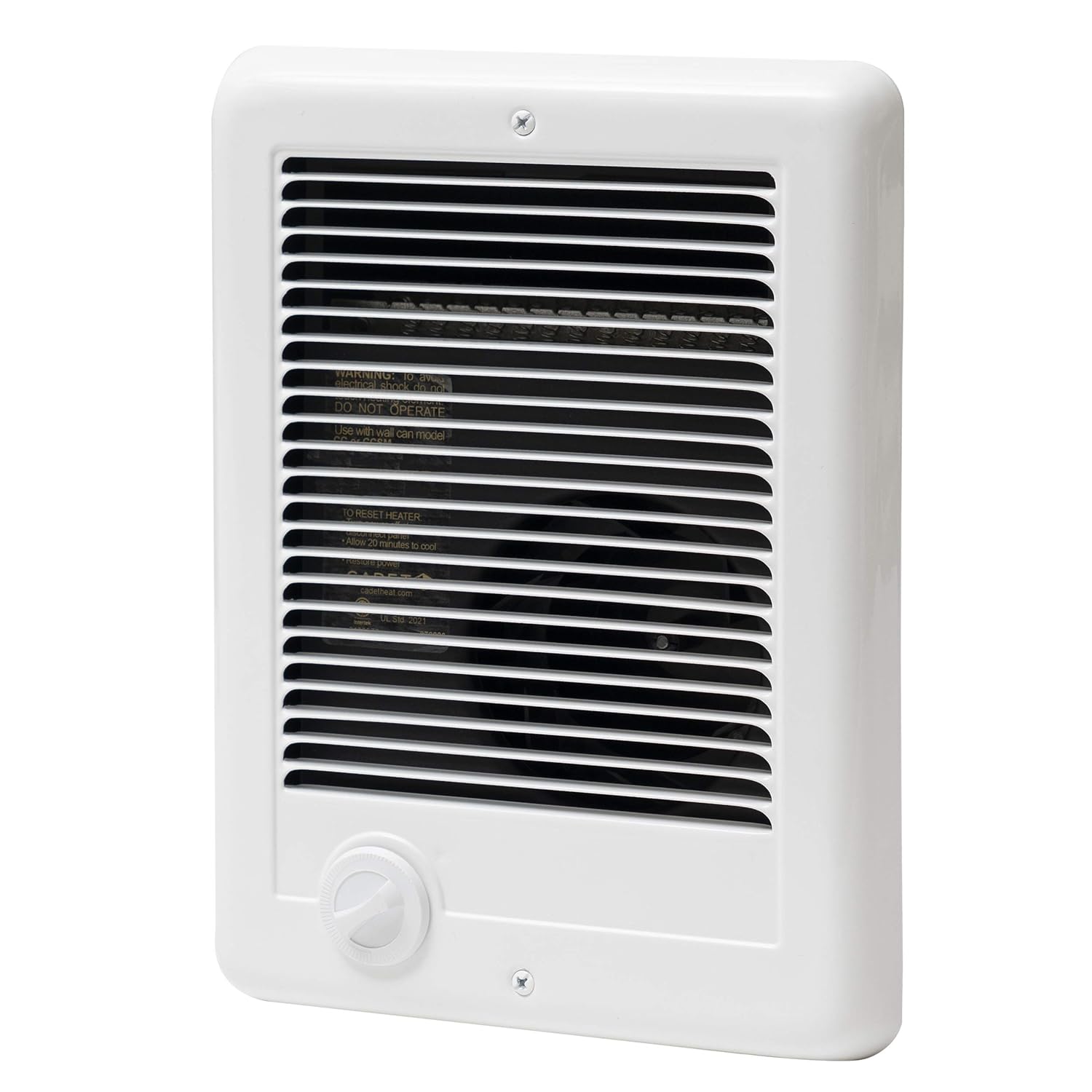 Com-Pak Electric Wall Heater Complete Unit With Thermostat (Model: CSC202TW, Part: 67507), 6825/5120 BTU, 240/208 Volt, 2000/1500 Watt, White Full Kit White 2000/1500 Watt