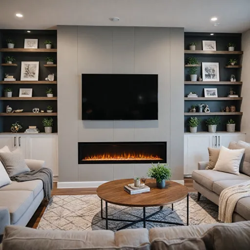 Enhance your living space with an electric fireplace with shelves