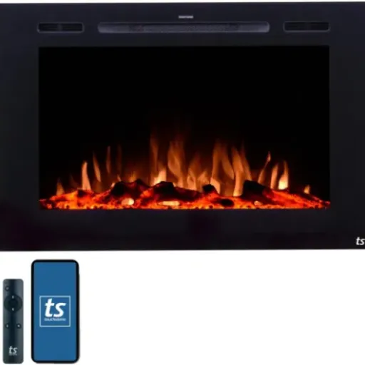 Touchstone Forte 40" Smart Electric Fireplace Review: a simple way to fake a real fire without tearing up your wall