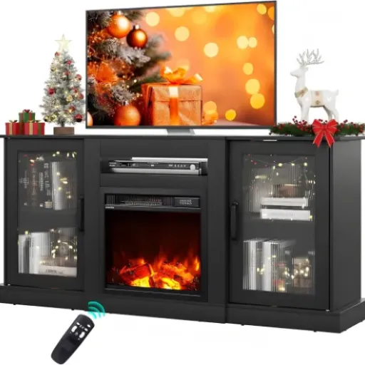 WLIVE Fireplace TV Stand Review: a budget-friendly way to get heat, storage and a fake fire in one