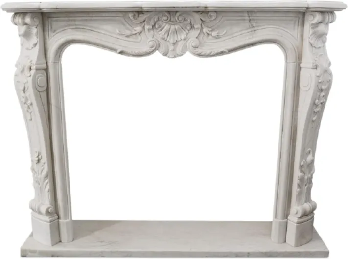Carrara White Marble Fireplace Italian Fireplace Frame for Classic Wall Mounted White Marble