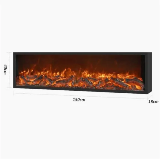 Electric Fireplace, Wall Mounted and Recessed Electric Fireplace with Remote Control, 3D Realistic Flame Ultra-Thin Decoration Fireplace Smart 3D Flame Decoration(Medium)