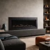 Black electric fire elegance for modern living spaces
