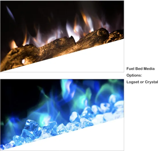M.C.Haus Electric Fireplace Touch Screen Glass Panel Colorful Flame Insert Wall Mounted Heater Remote Control with Crystal&Log Set,900/1800W(102CM, Black) 102CM Black