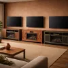 Electric fireplace TV stands under 500 dollars that do not sacrifice flame depth