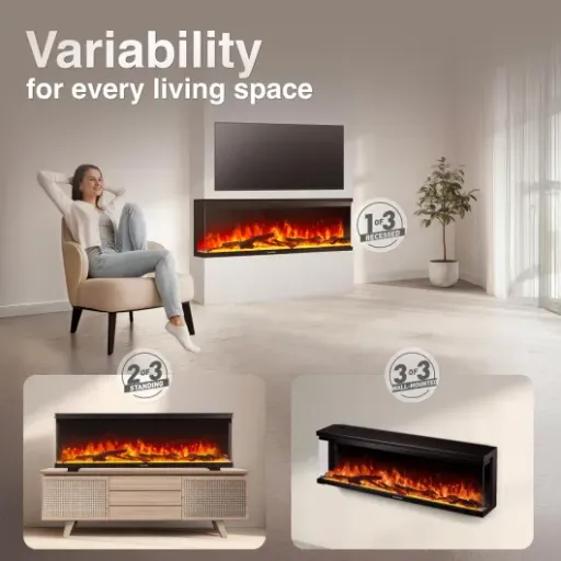 KAMINIO LEA Electric Fireplace Review: a wide, flexible fake fire that actually heats the room